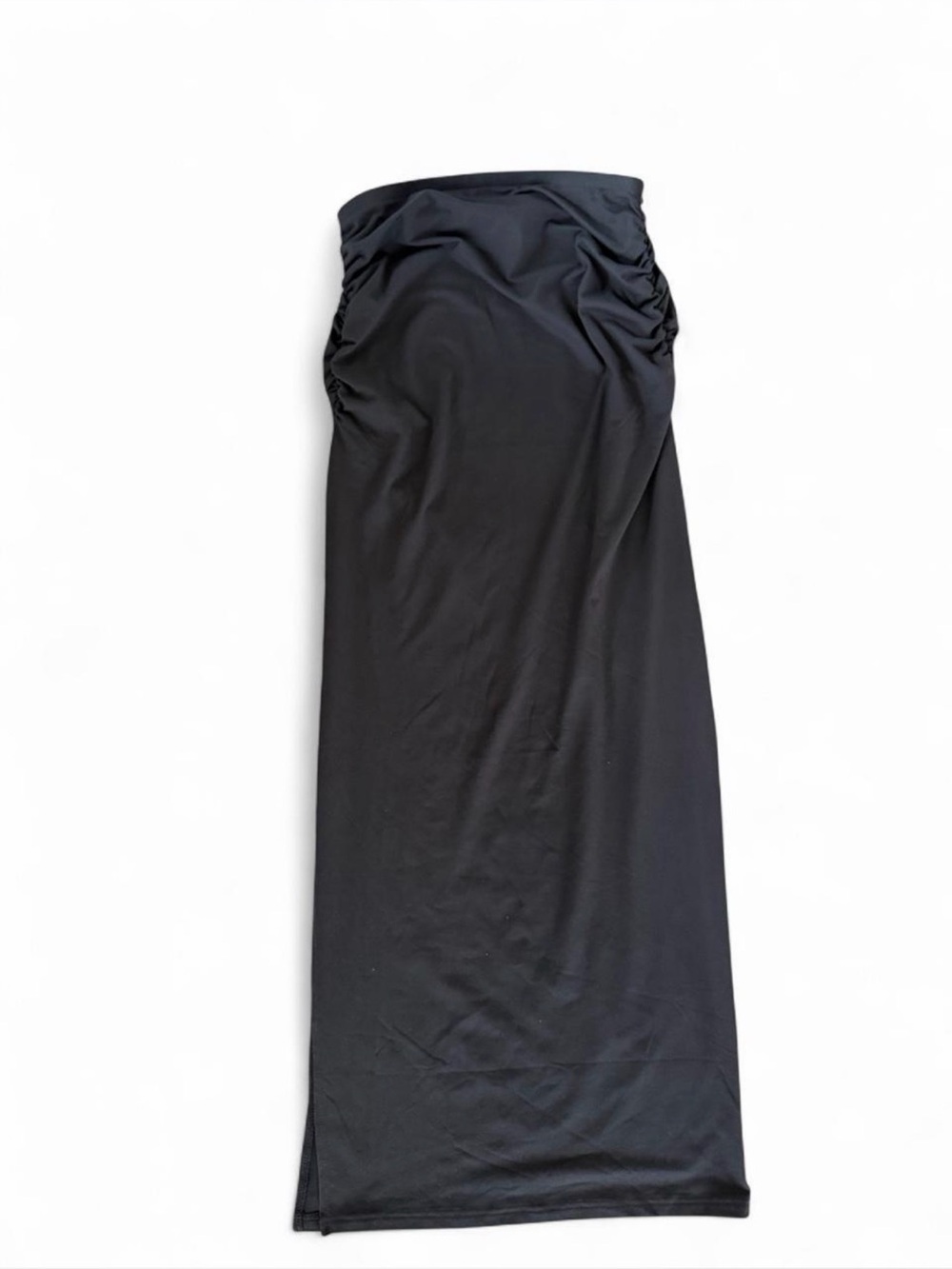 H&M Black Ruched-Detail Maxi Skirt